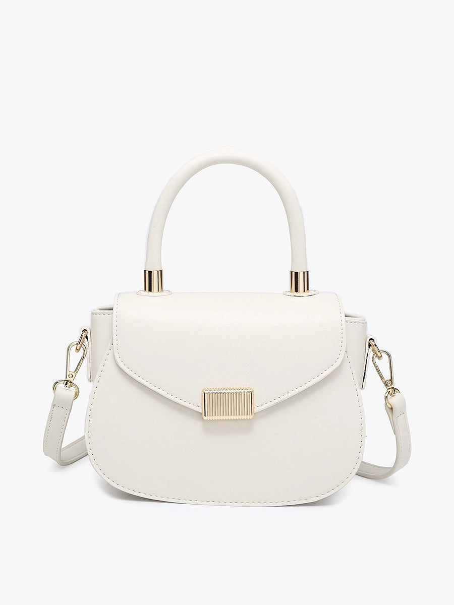Gold Accent Satchel/Crossbody - Off White