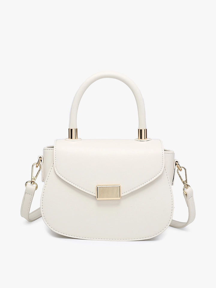 Gold Accent Satchel/Crossbody - Off White
