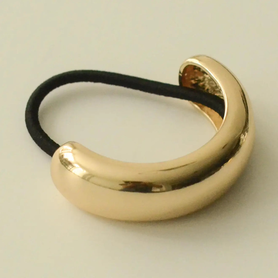 Wide Metal Cuff Hair Tie | Gold