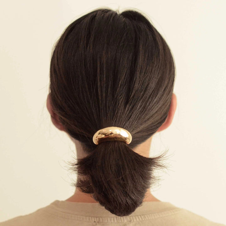 Wide Metal Cuff Hair Tie | Gold