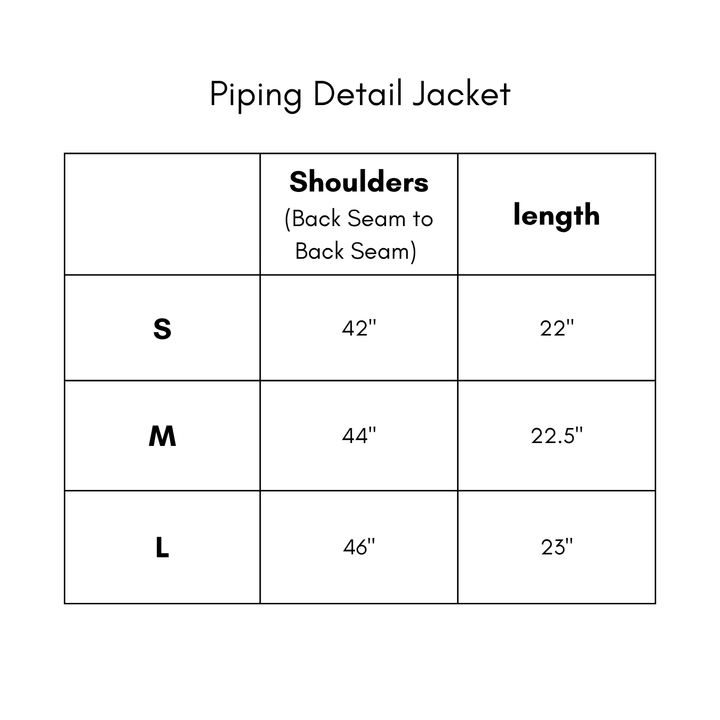 Piping Detail Jacket - Black