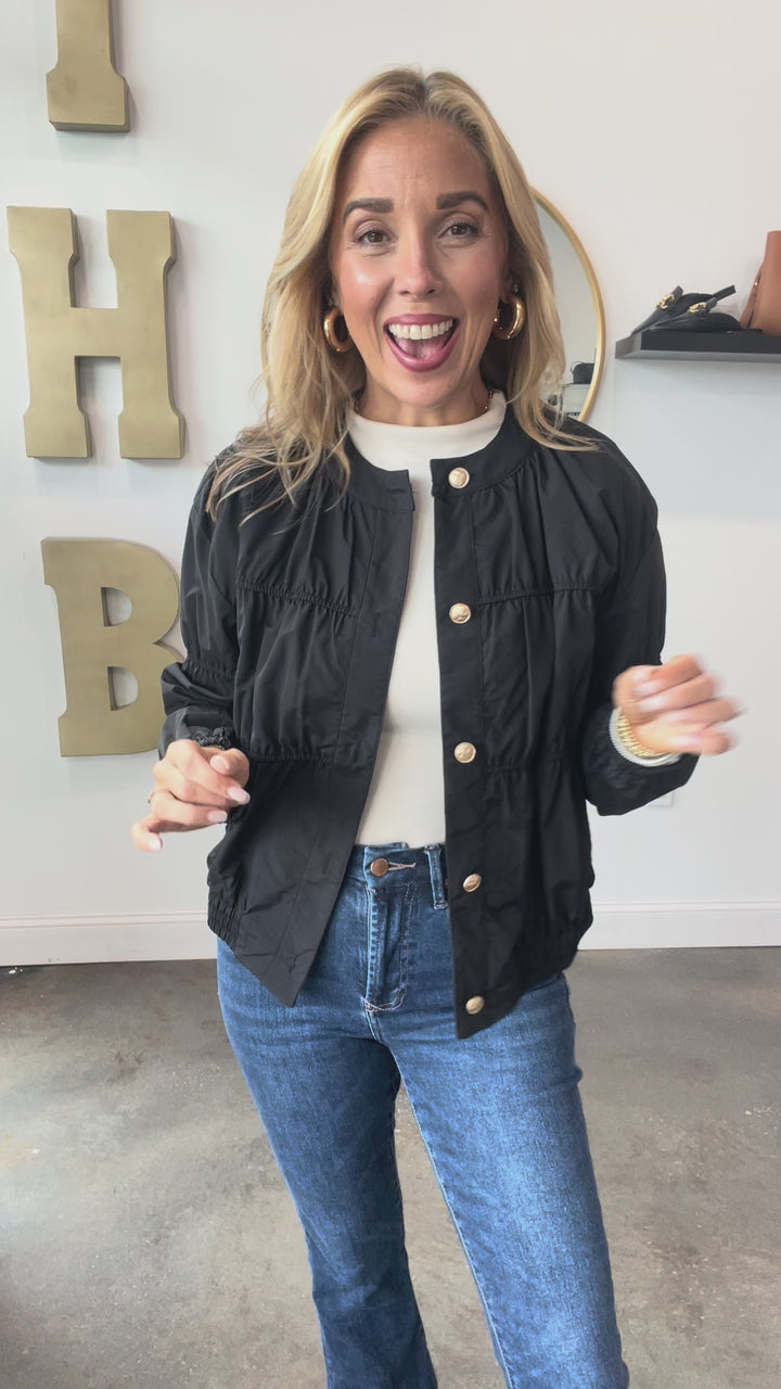 Piping Detail Jacket - Black