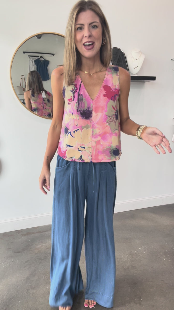 Wide Leg Denim Pants