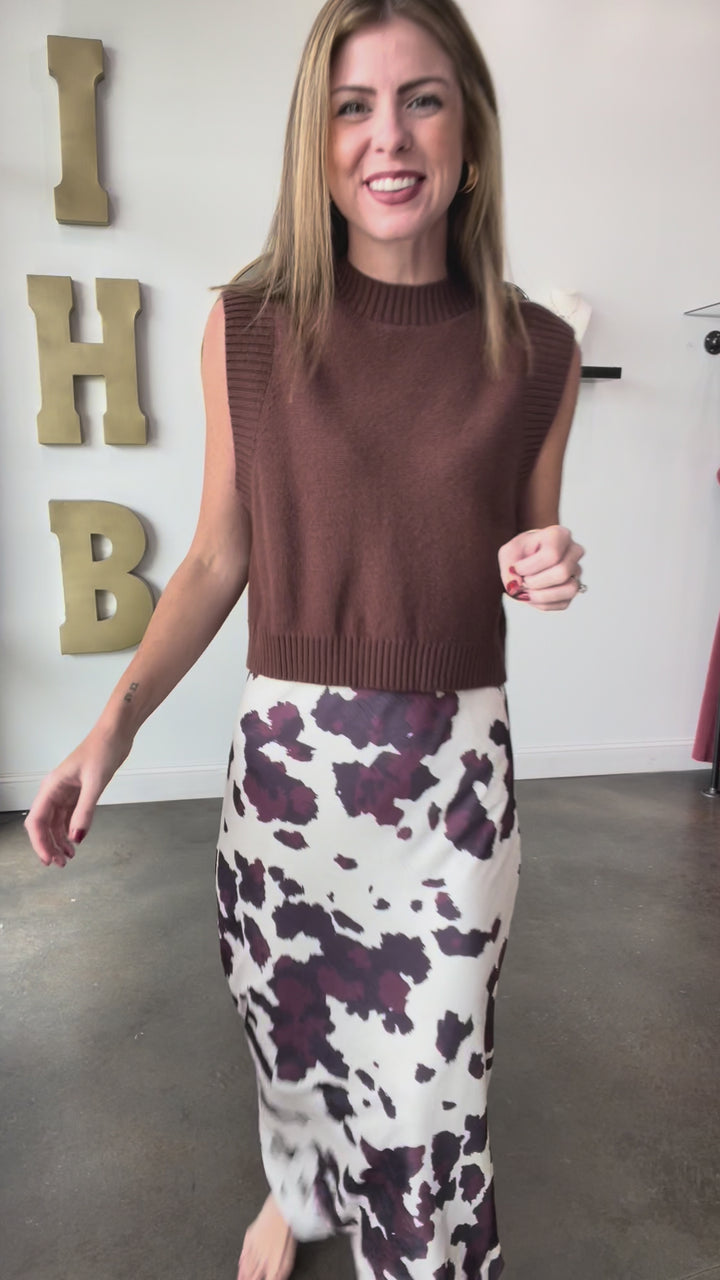 Animal Print Maxi Skirt - Cream
