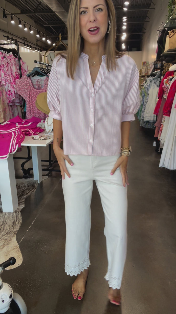 Eyelet Hem Jeans