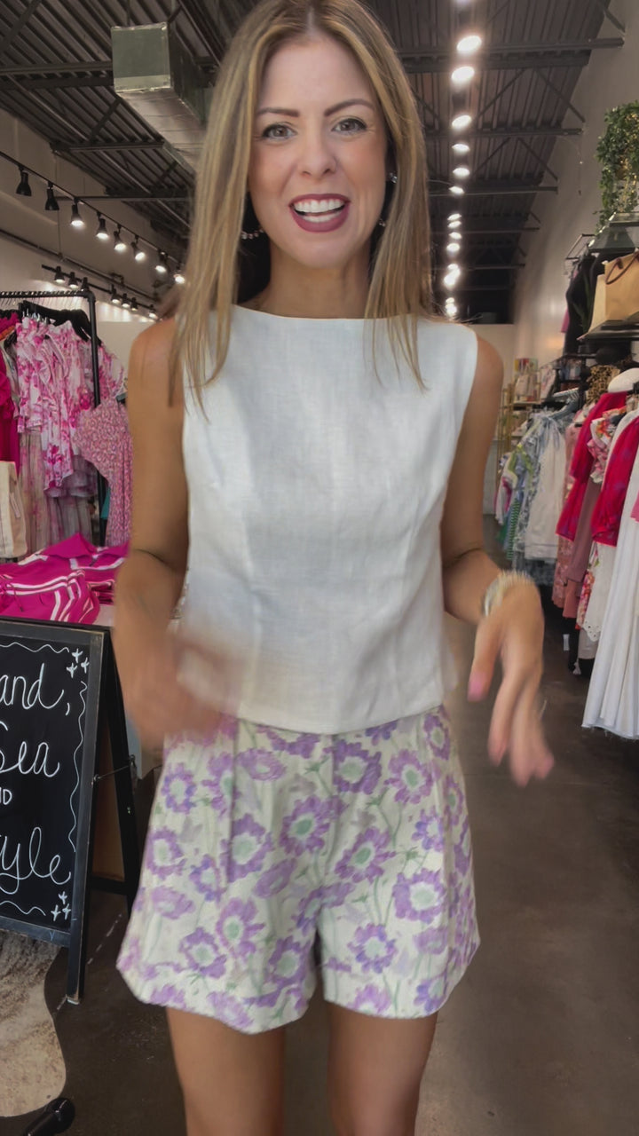 Floral Shorts - Lilac