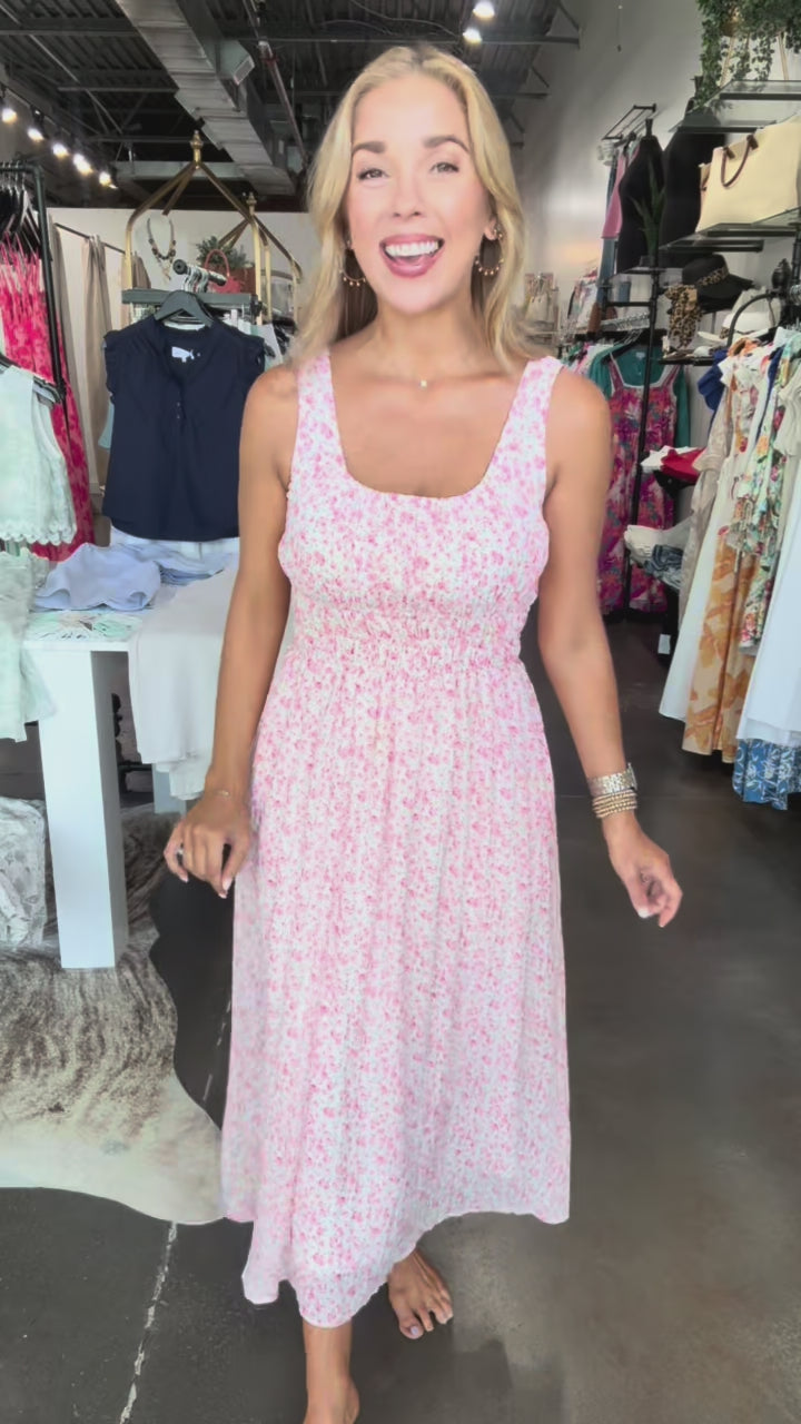 Floral Midi Dress - Rose