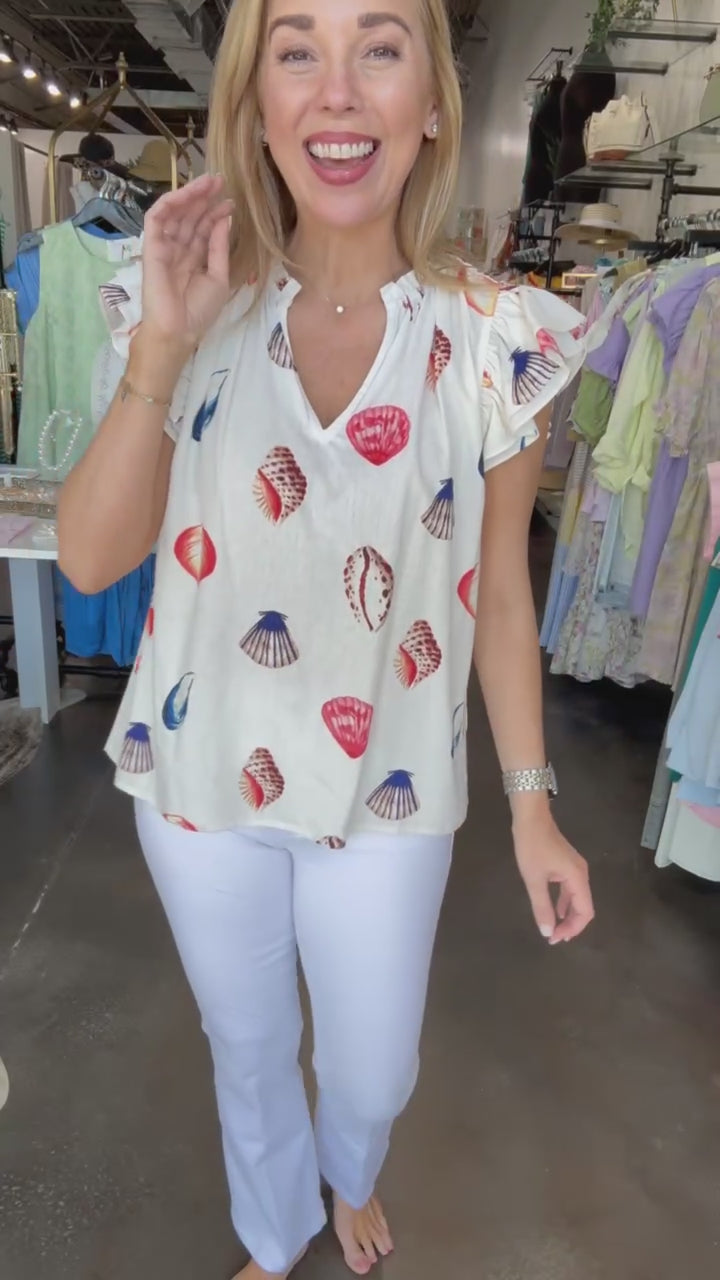 Flutter Sleeve Shell Top