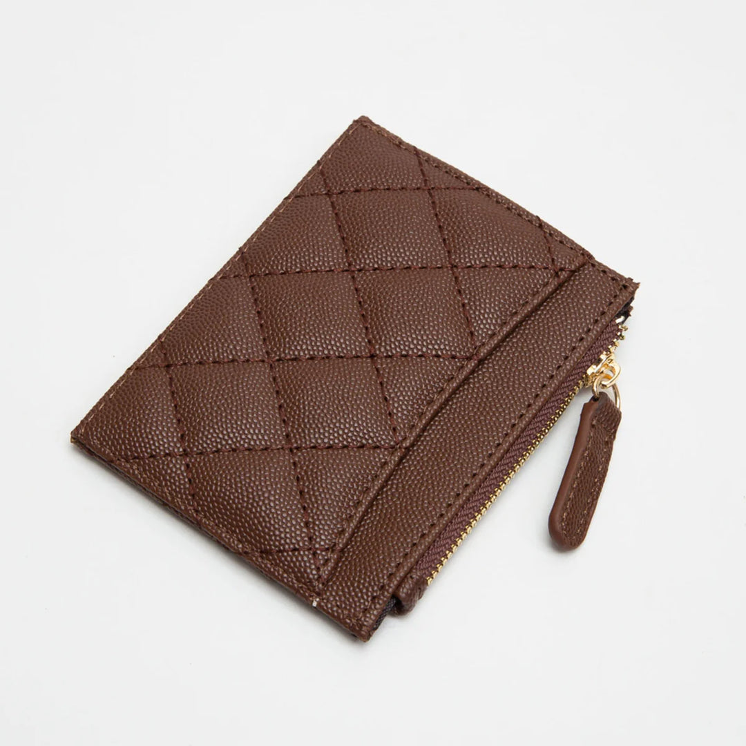 Quilted Cardholder - Brown