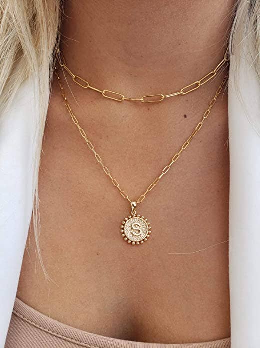 Layered Chain Initial Necklace – Ivy House Boutique