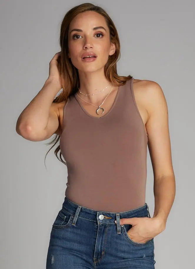 Bamboo Reversible Tank - Mocha