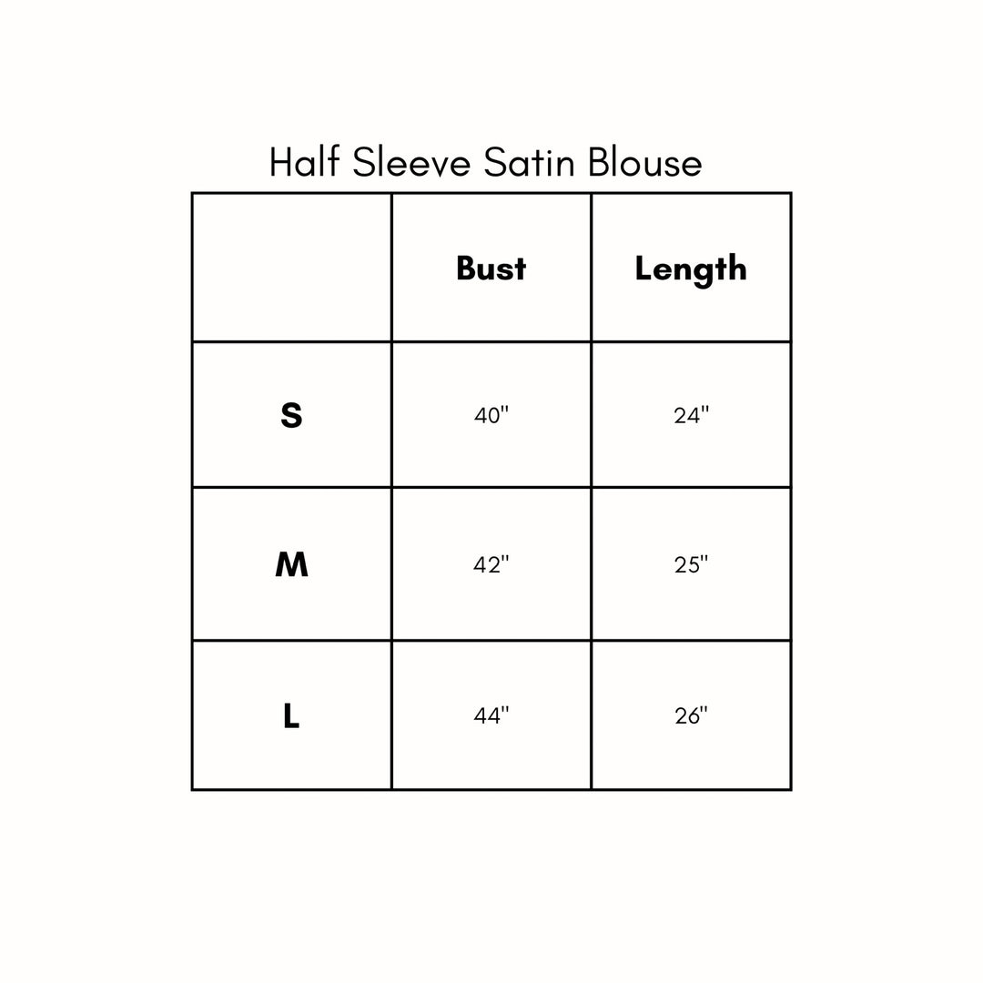 Half Sleeve Satin Blouse - Brick