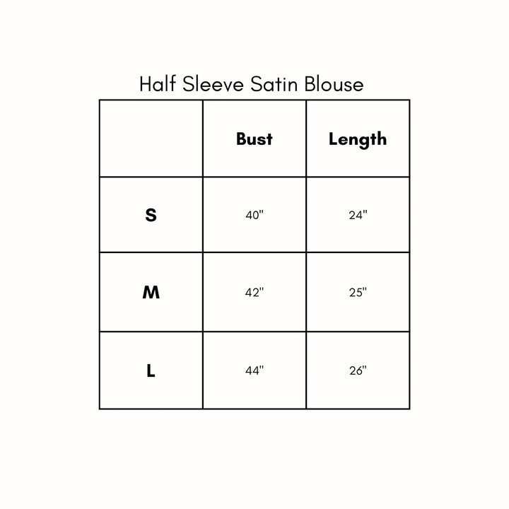 Half Sleeve Satin Blouse - Brick