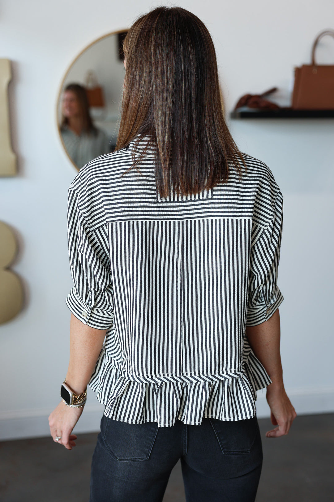 Striped Boxy Top - Black/White