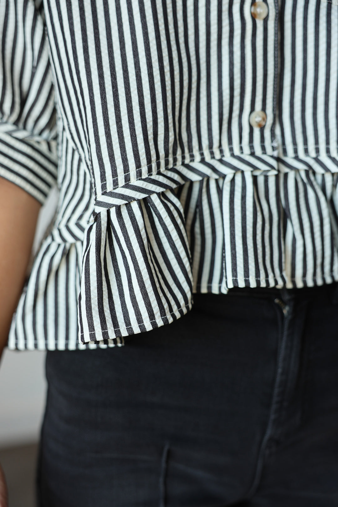 Striped Boxy Top - Black/White