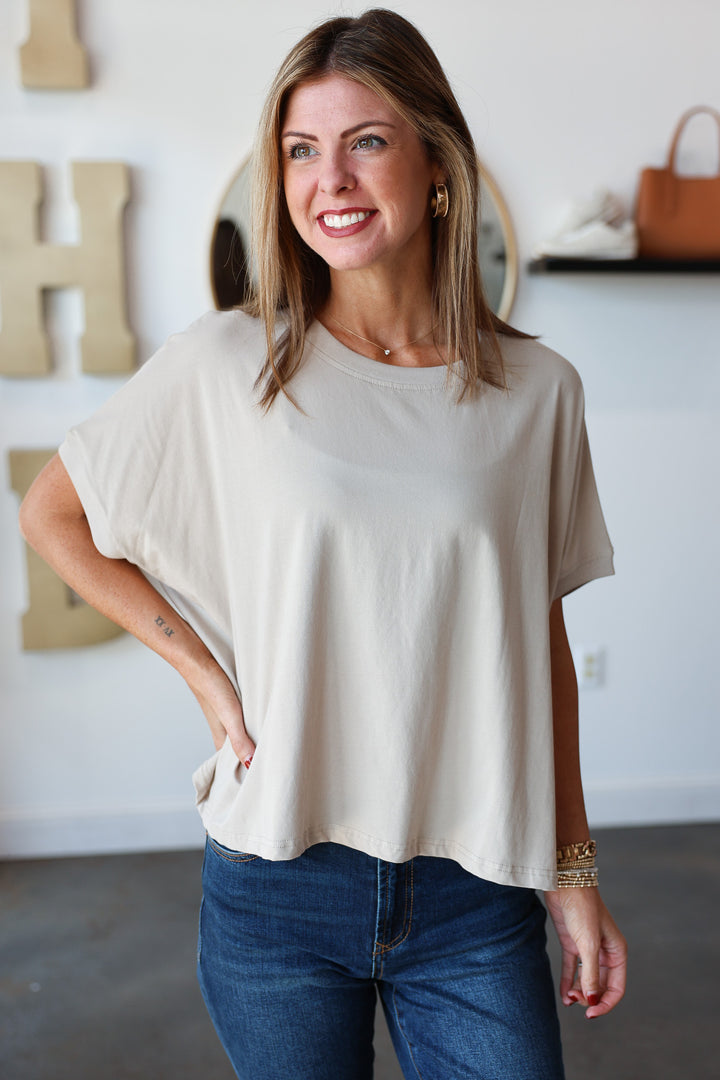 Boat Neck Tee - Oat
