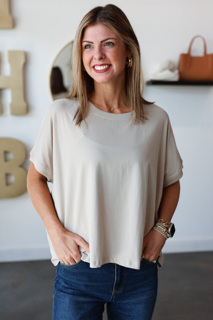 Boat Neck Tee - Oat