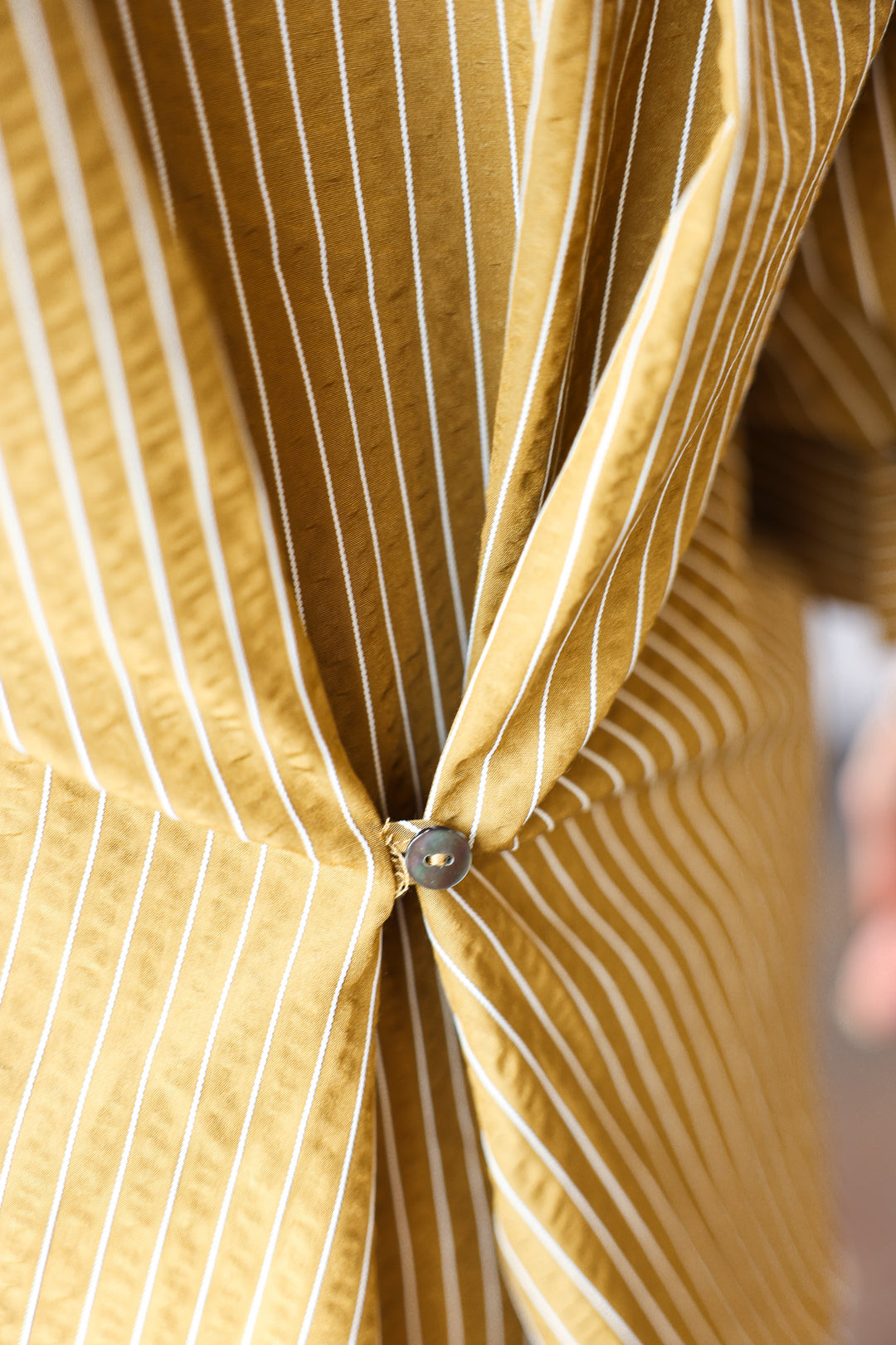 Button Front Striped Top - Olive