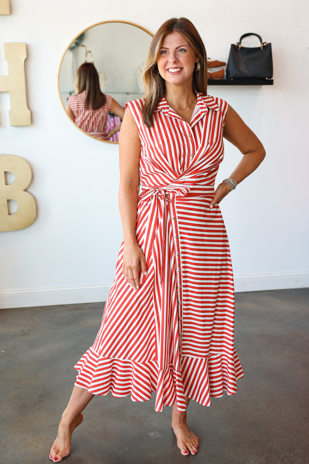Wrap Front Maxi Dress - Red