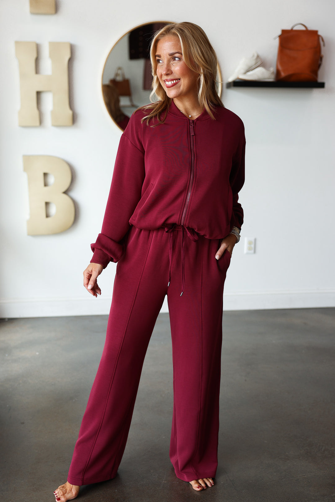 Soft Modal Bomber Jacket - Rosewood