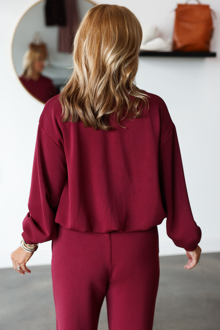 Soft Modal Bomber Jacket - Rosewood