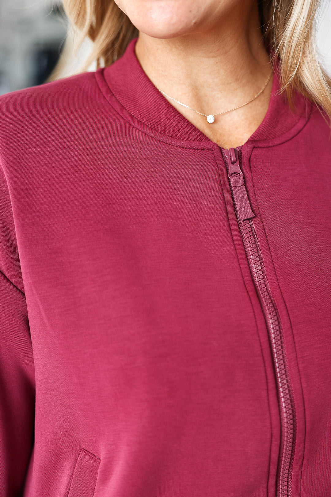 Soft Modal Bomber Jacket - Rosewood