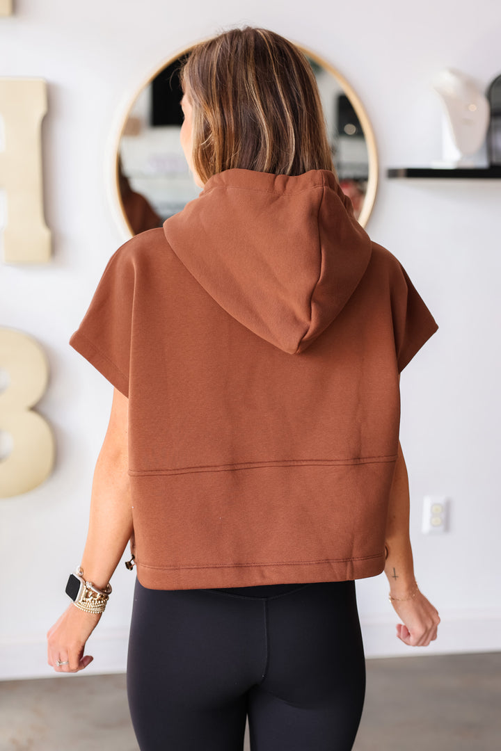 Sleeveless Hoodie - Chocolate