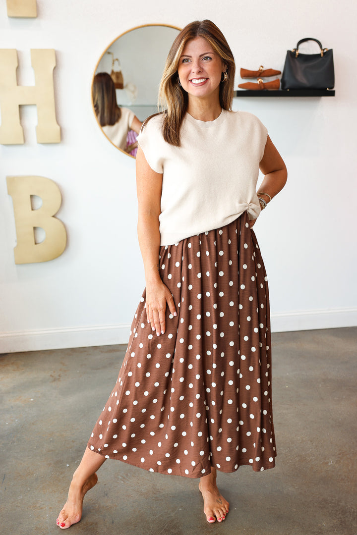 Mixed Media Layered Dress - Ecru/Brown