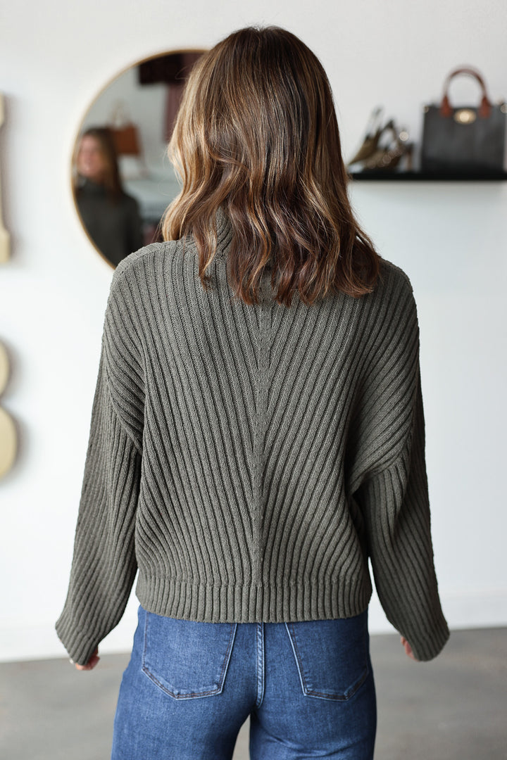 Chunky Turtleneck Sweater - Green