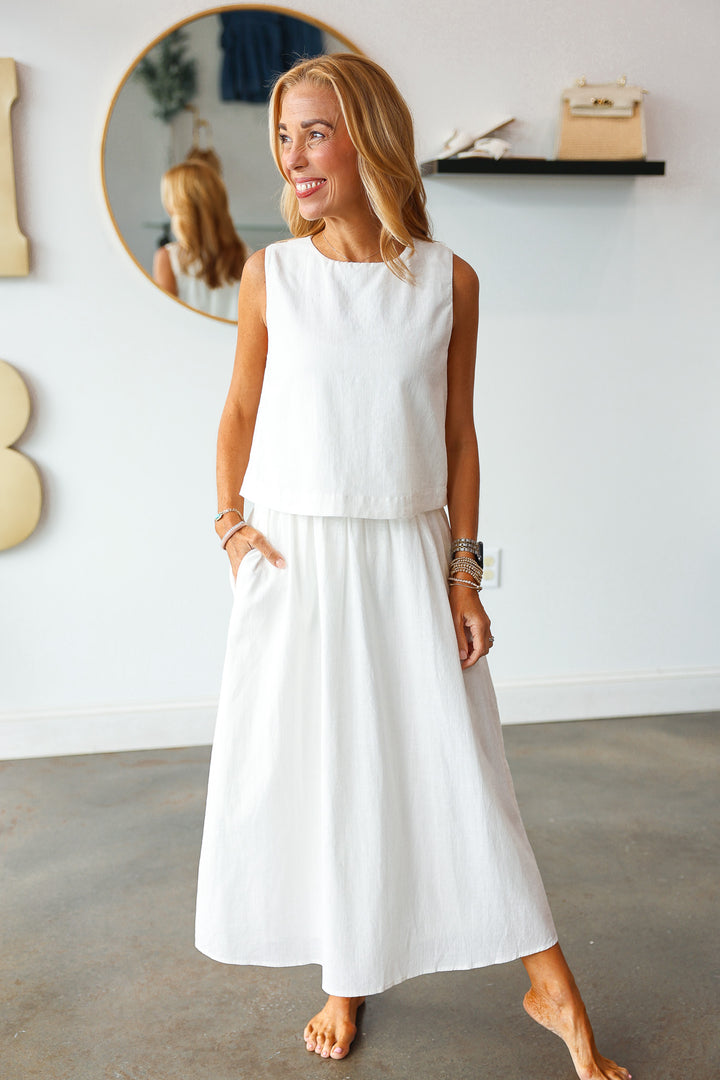Overlay Midi Dress - Off White