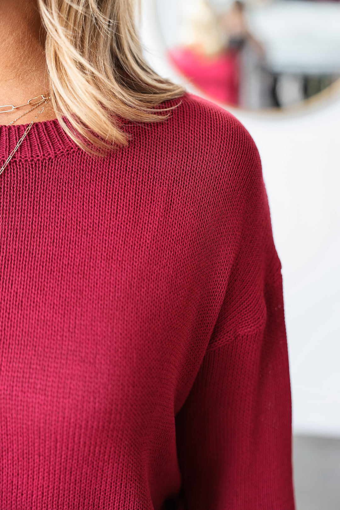 Varsity Game Day Sweater - Burgundy