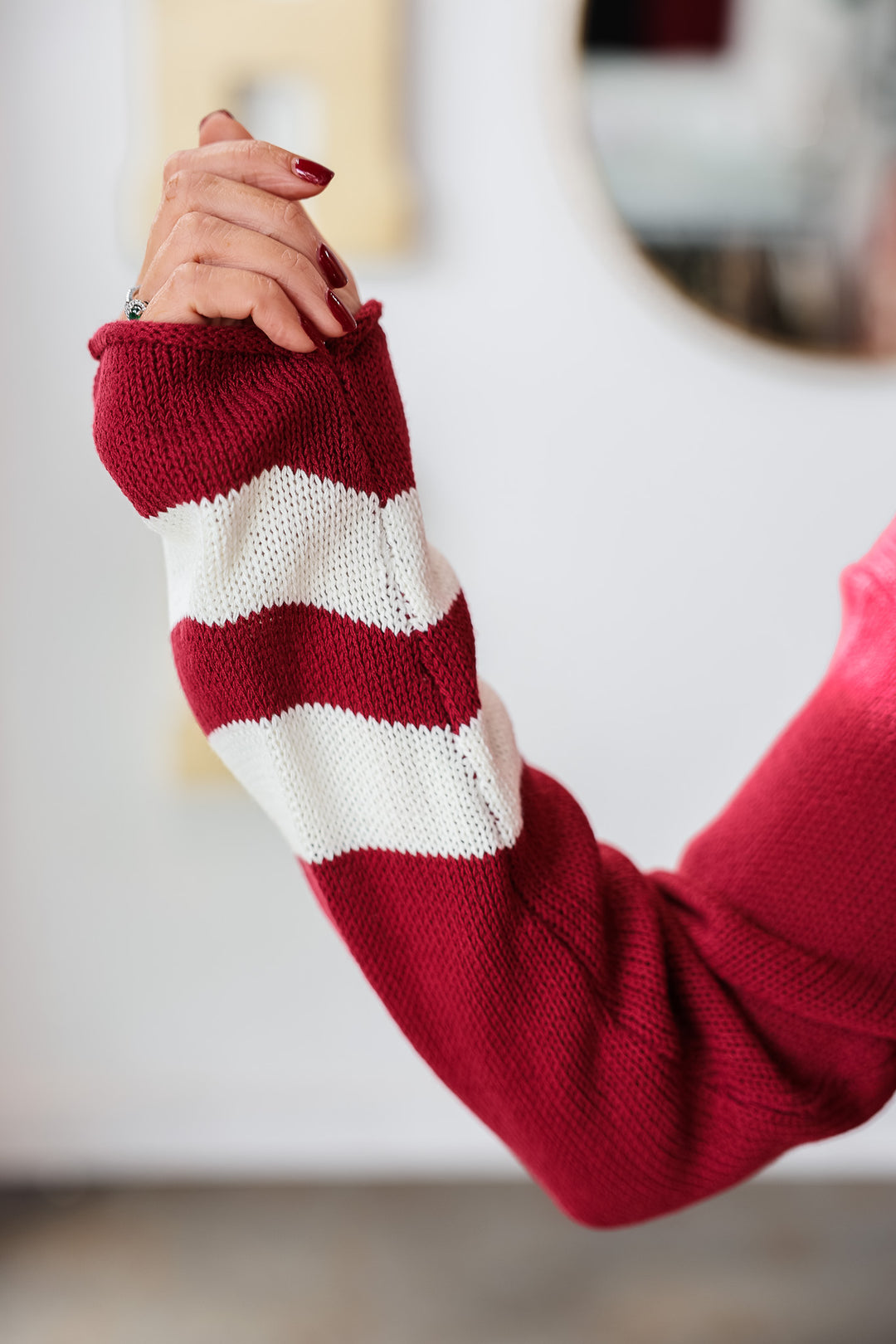 Varsity Game Day Sweater - Burgundy