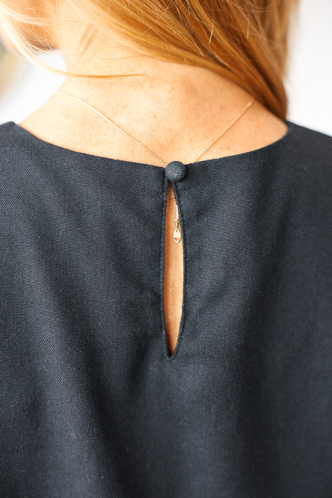 Contrast Trim Shift Dress - Black