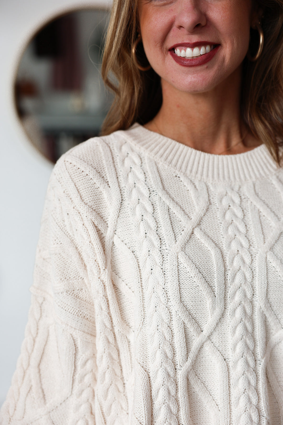 Cable Knit Sweater - Ecru