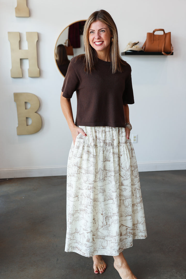 Printed Midi Skirt