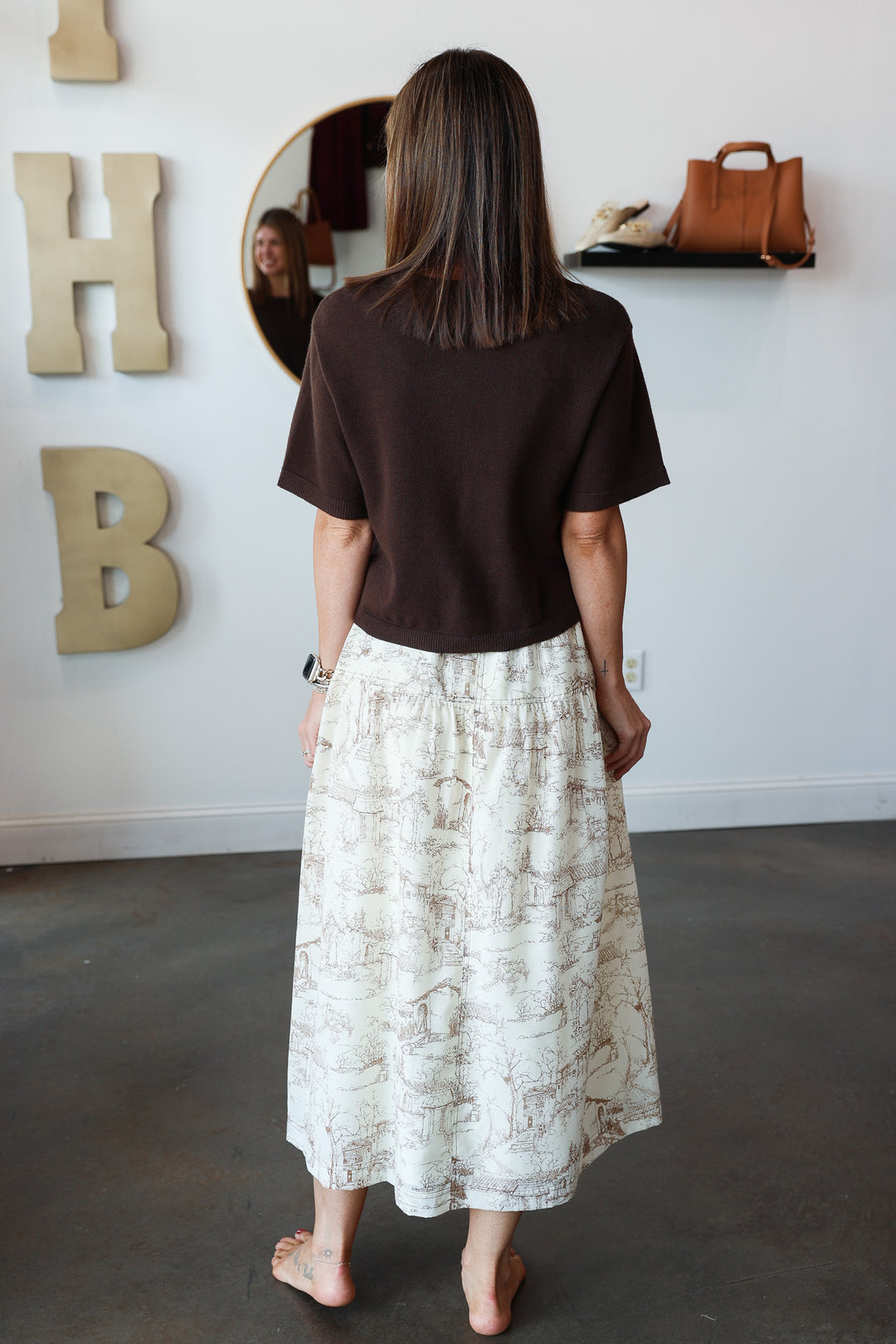 Printed Midi Skirt