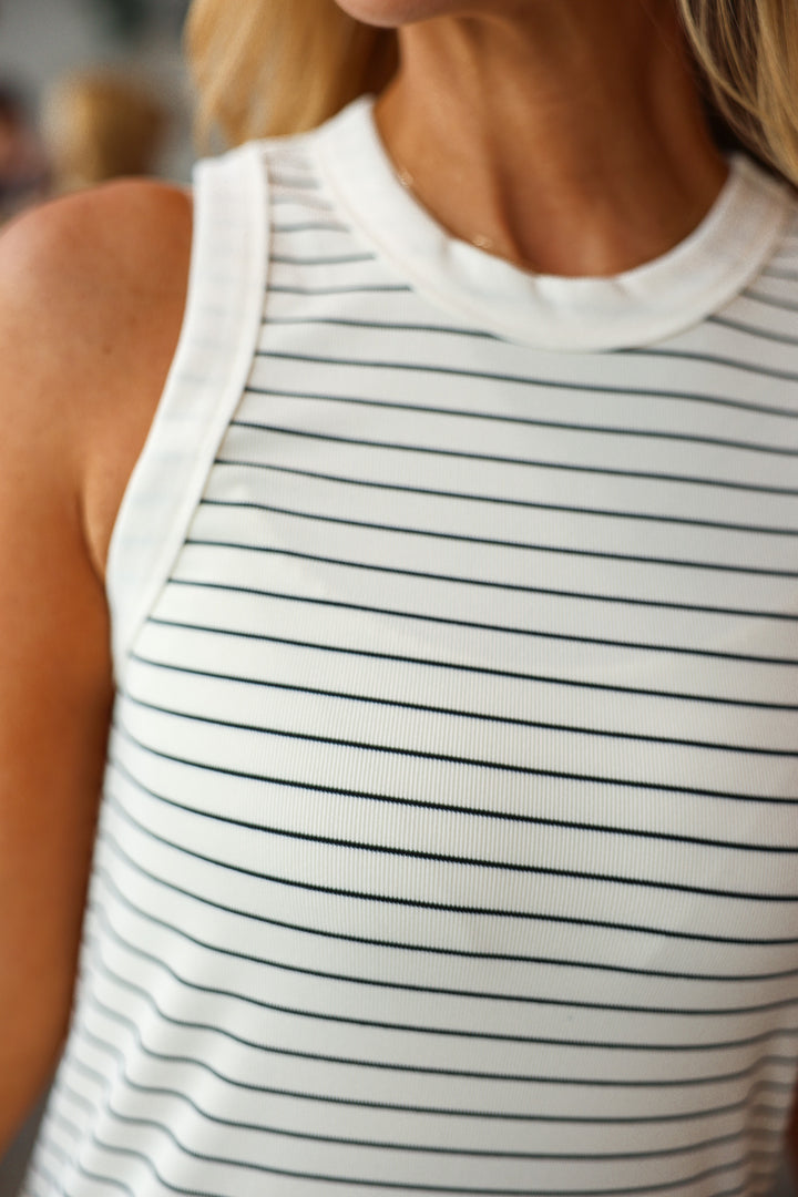 Striped Ribbed Knit Dress