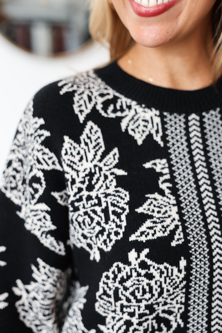 Printed Sweater - Black