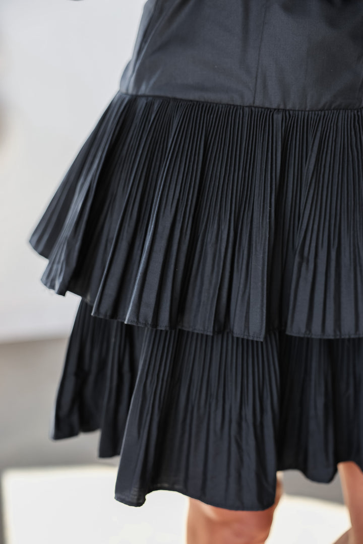 Double Ruffle Dress - Black