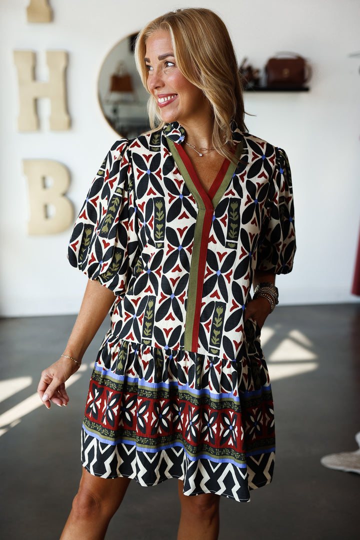 Mixed Print Dress