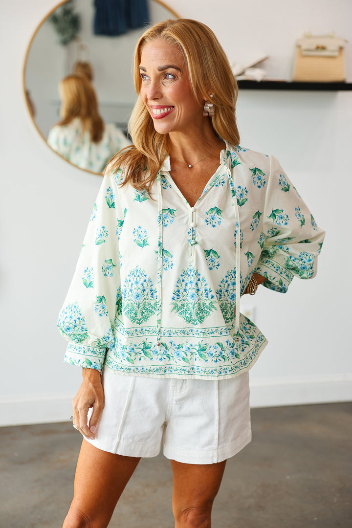 Floral Print Blouse - Cream