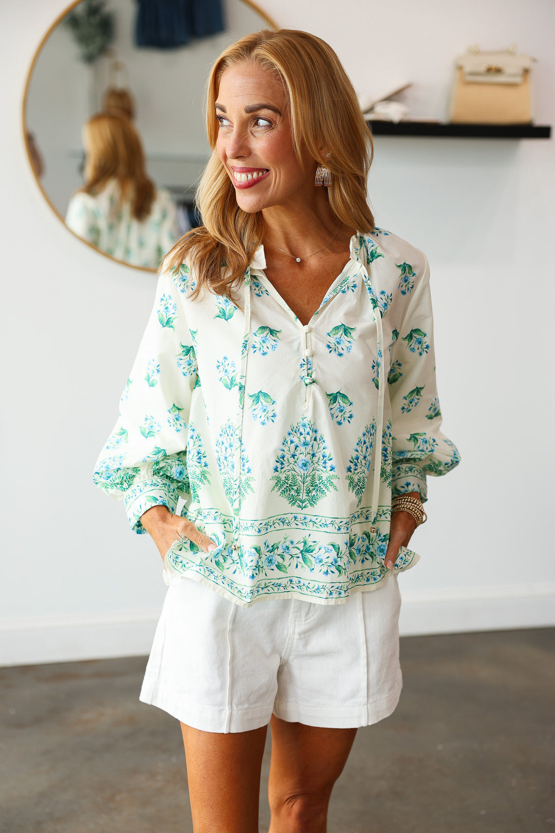 Floral Print Blouse - Cream