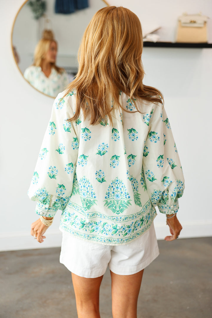 Floral Print Blouse - Cream