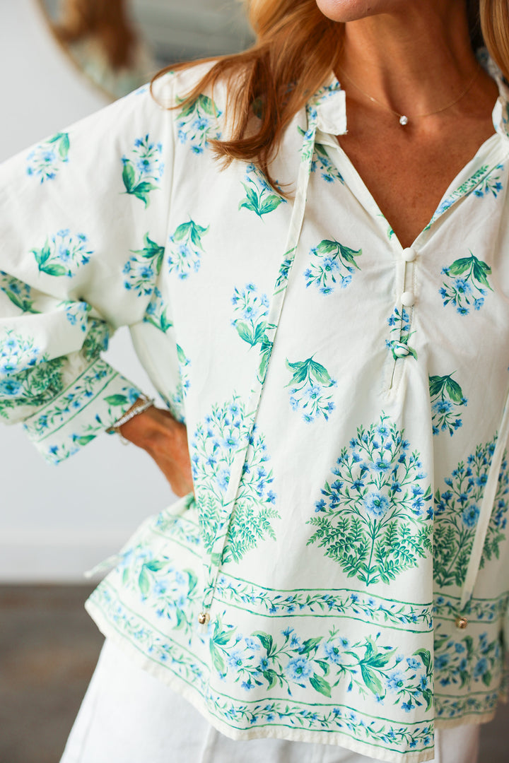 Floral Print Blouse - Cream