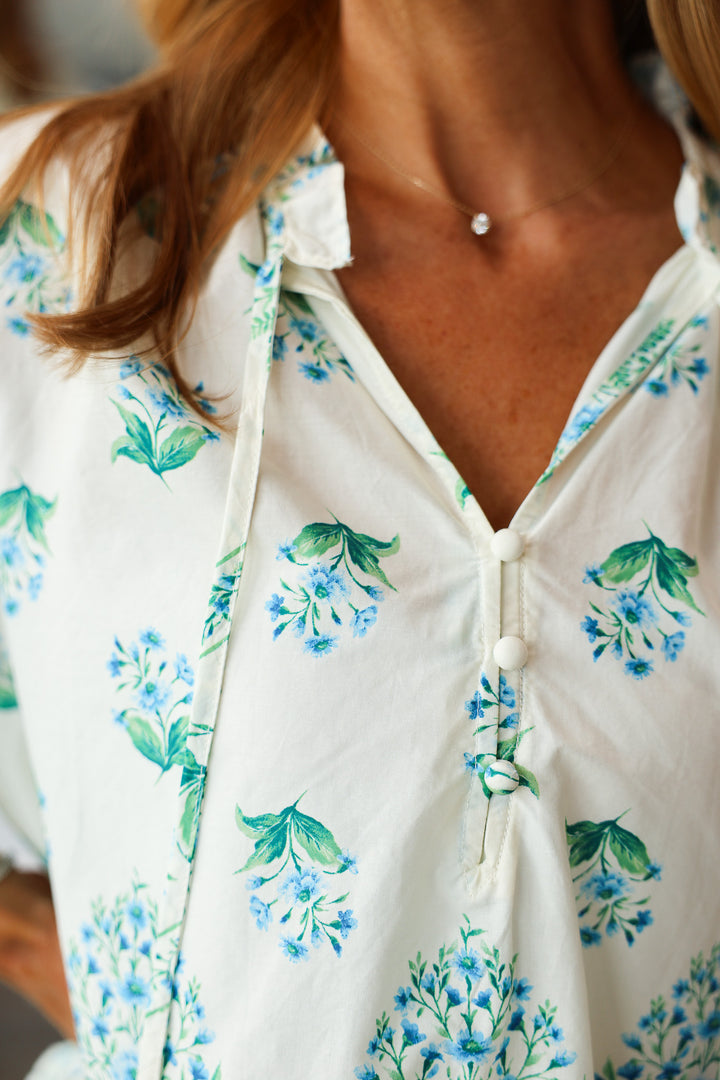 Floral Print Blouse - Cream