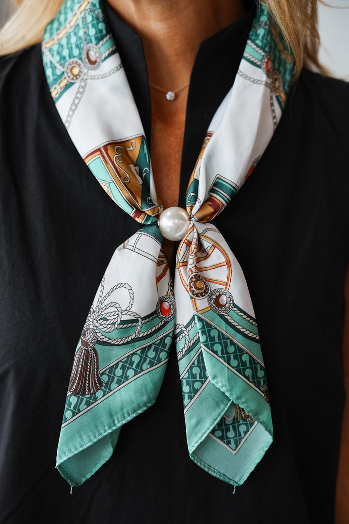 Pearl Magnetic Scarf - Green