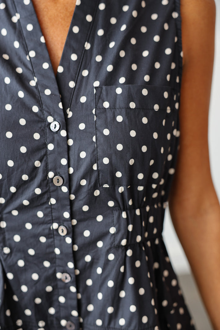 Polka Dot Dress - Black