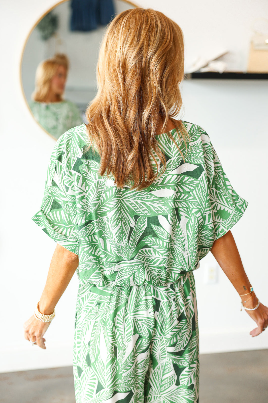 Printed Palm Top - Green
