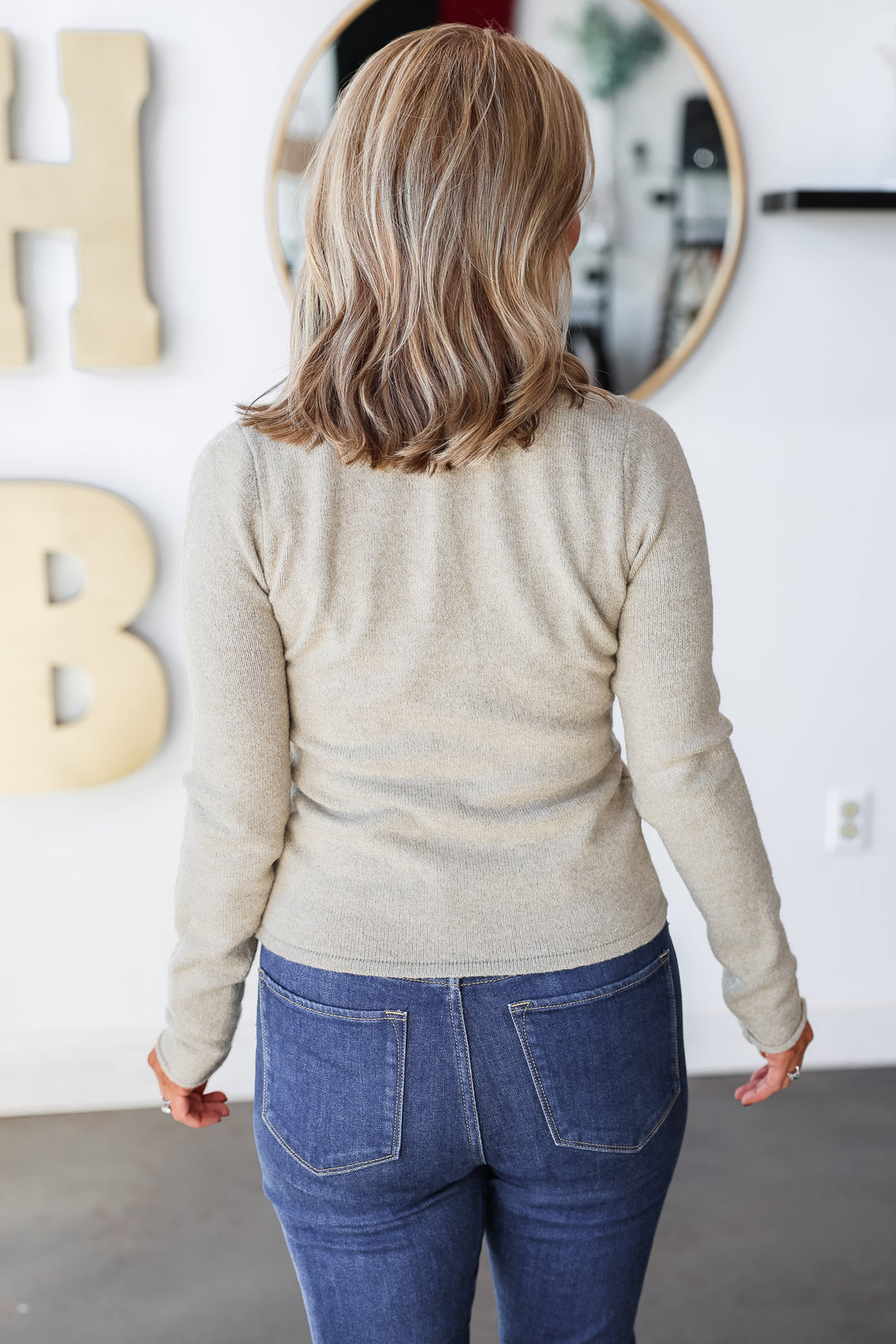 Button Front Sweater - Mocha