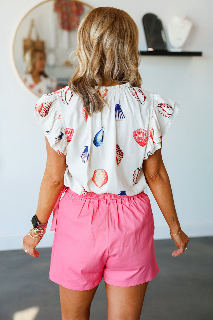Braided Tie Waist Skort - Pink